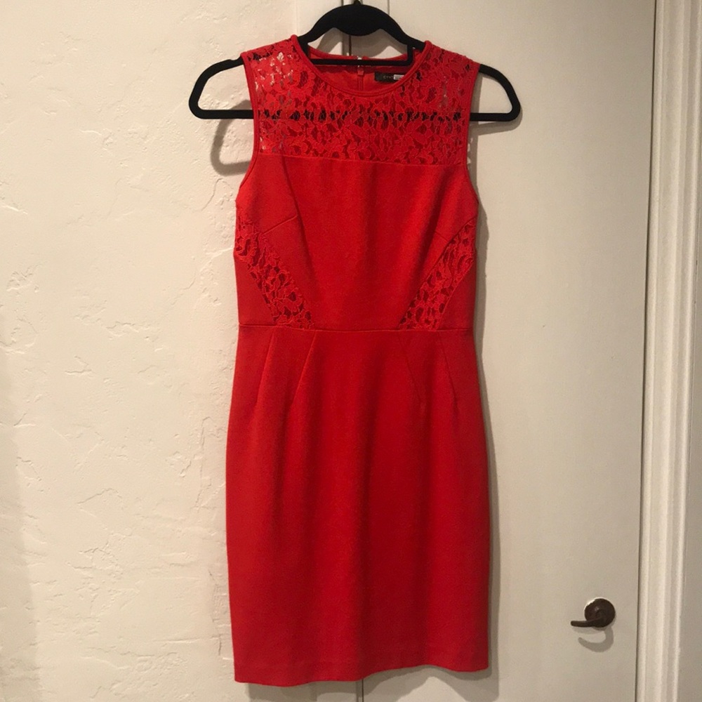 Red lace dress